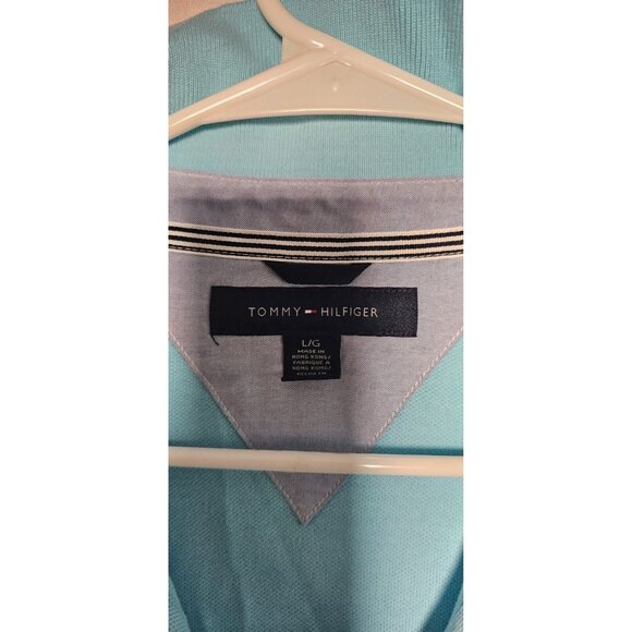 Tommy Hilfiger Polo Shirt Men’s Large Light Blue Short Sleeve New Without Tag - Picture 2 of 3